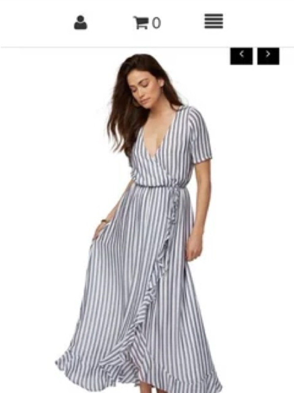 Rachel Pally Blue and White Striped Wrap Maxi Dress